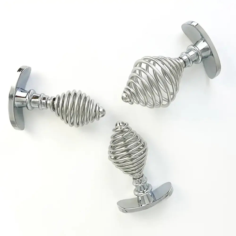 Stainless Steel Anal Plug Ribbed Stopper Design Hollow Metal Butt Plug Stainless Steel Anal Plug Ribbed Stopper Design Hollow Metal Butt Plug