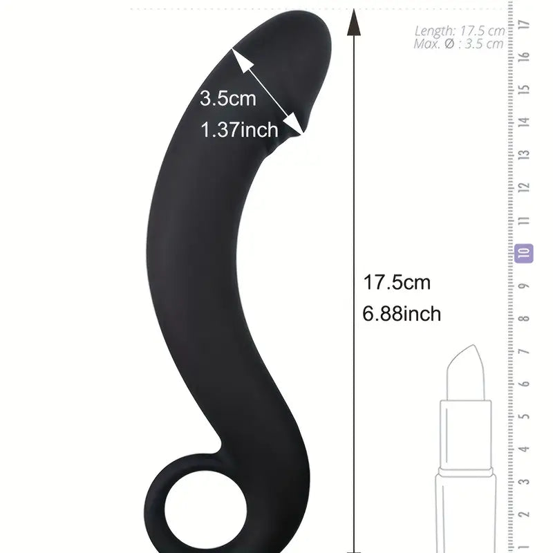 6.88in Black Curved Dildo For Women Clitoris Stimulator Erotic Sex Toy