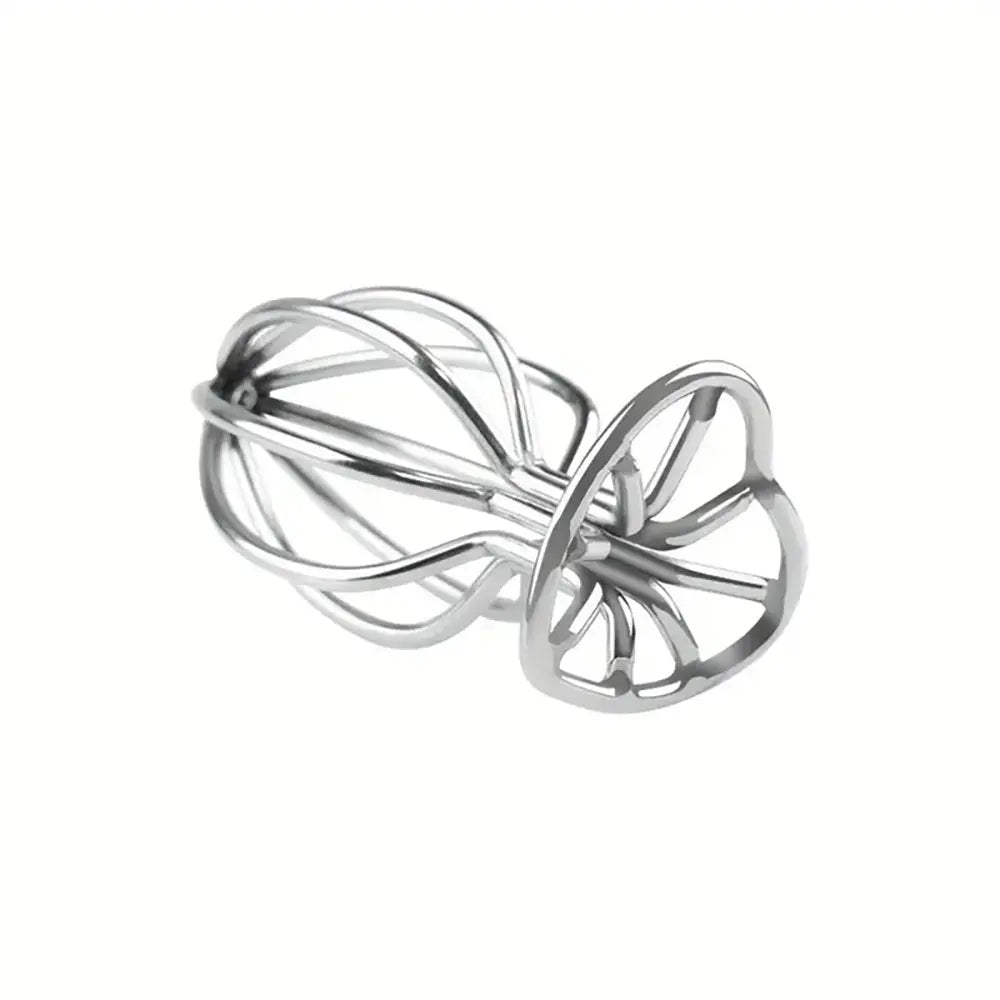 Silvery Heart-shaped Cut-out Metal Anal Plug For Anal Expansion