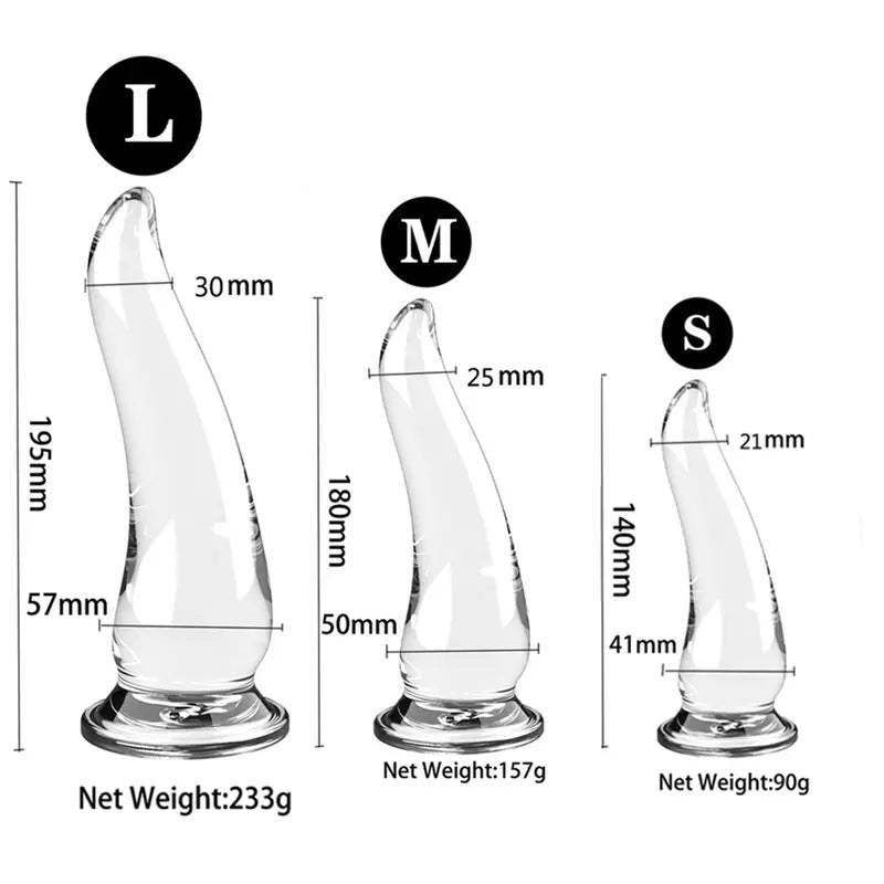 Clear TPR Anal Plug Trainer With Strong Suction Cup Body-Safe Erotic Toy