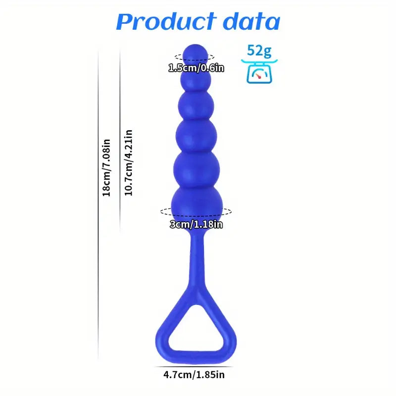 Anal Pulling Beads BDSM Silicone Anal Plug Blue & Purple Anal Stimulation
