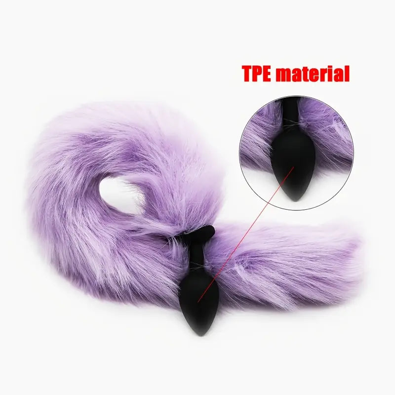 Separable Metal Anal Plug Real Fox Tail Role Play Butt Plug Anal Sex Tail
