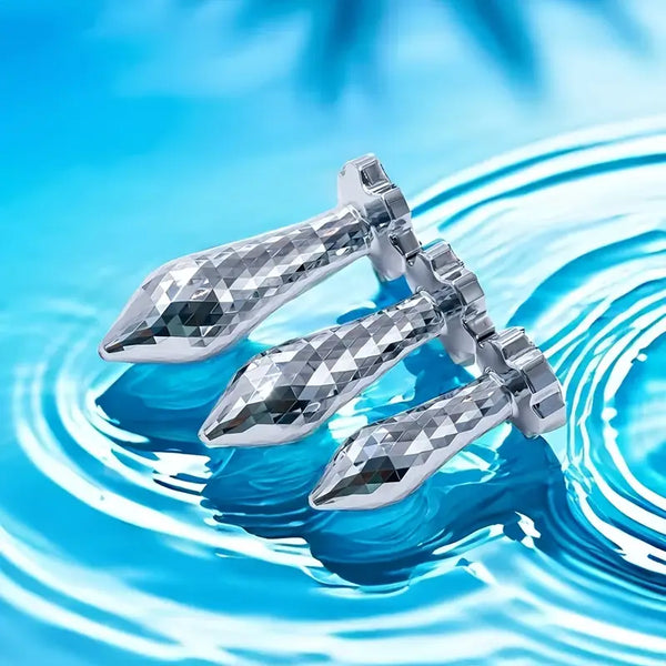 3PCS Durable Metal Butt Plugs Set Male Anal Toys For Anal Training