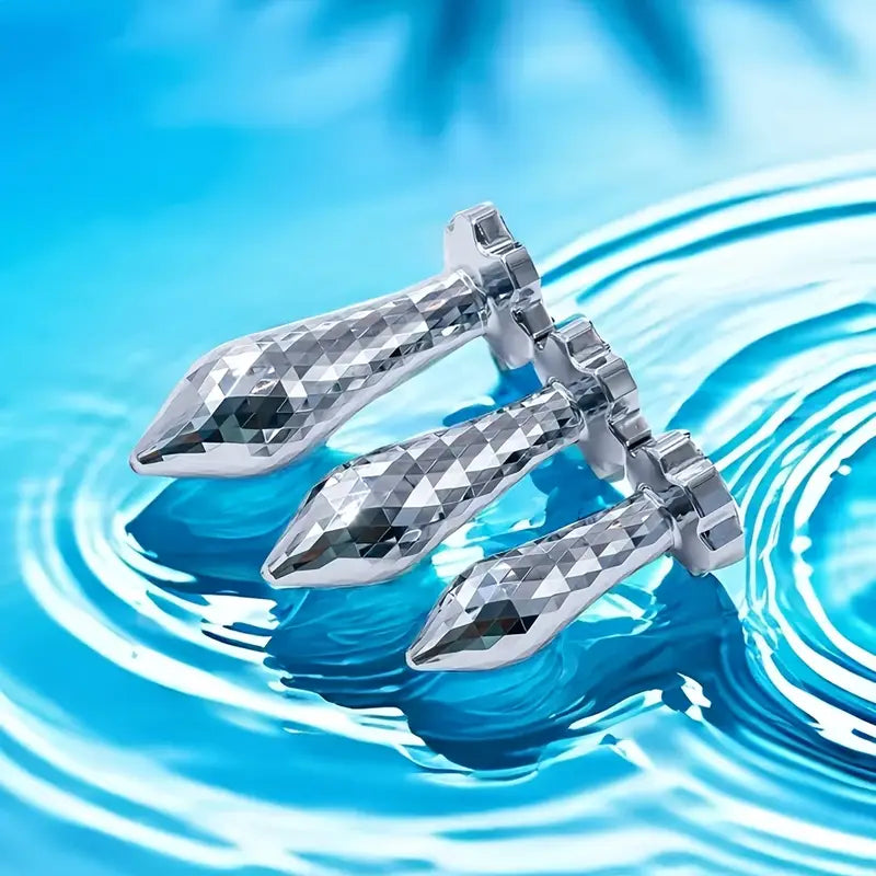 3PCS Durable Metal Butt Plugs Set Male Anal Toys For Anal Training