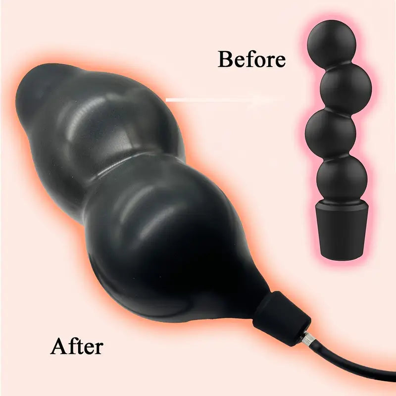 Inflatable Anal Plug Silicone Anal Beads Separate Pump Sex Toy For Men