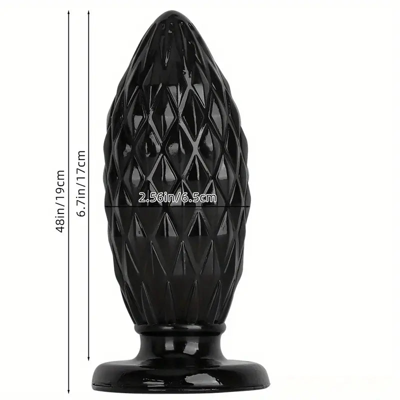 Extra Large Black Soft Anal Plug Suction Cup Posterior Anal Sex Toy