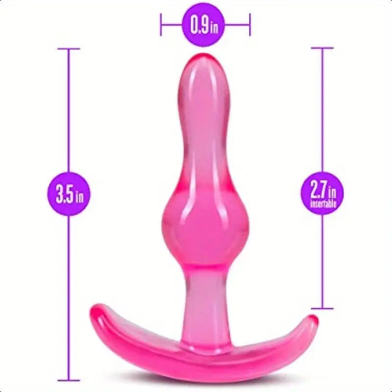 Blush Curvy Anal Plug Wearable 3.5" Beginners Tapered Soft Anal Toy