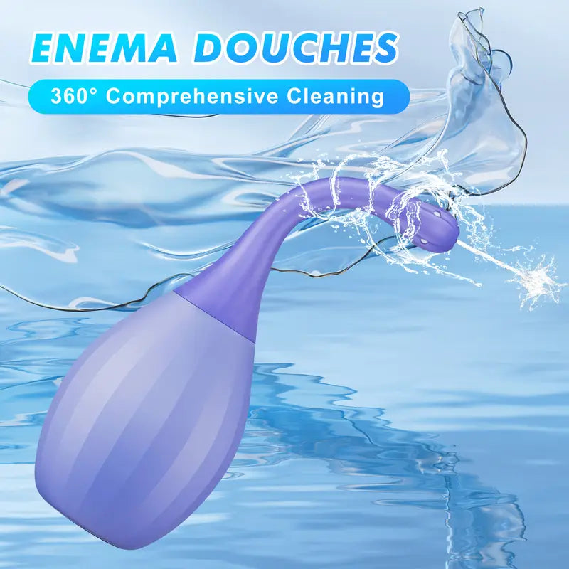 Anal Douches For Men Women Enema Bulb With Bendable Silicone Nozzles