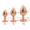 Golden Ice Flower Anal Plug Metal Butt Trainer With Jeweled Base