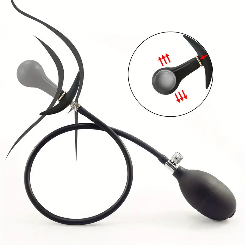Unisex Anal Plug With Inflation Controller Inflatable Silicone Flirting Adult Toy