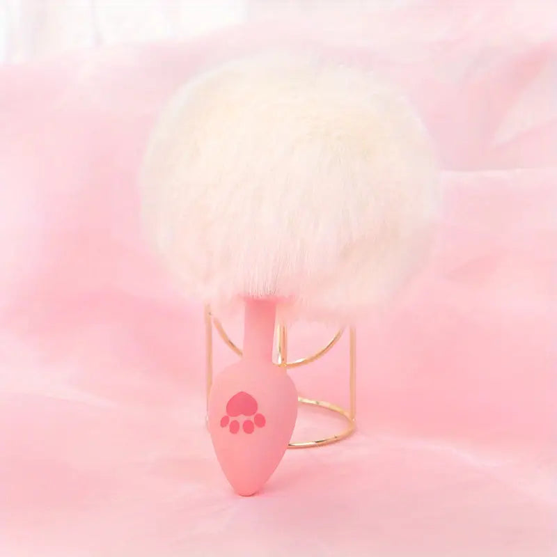 Cute Sexy Plush Pussy Tail Anal Plug Silicone Cat Paw Fox Tail Animal Tail