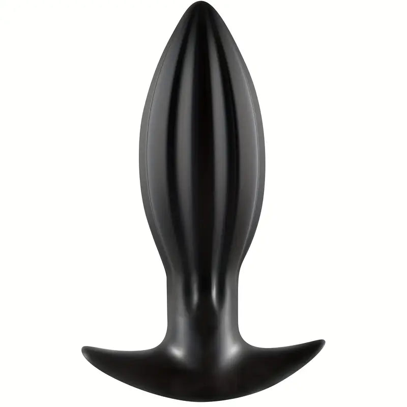 Sleek Black 4.7-Inch Soft Silicone Anal Plug Sex Toy For Men Women Couples