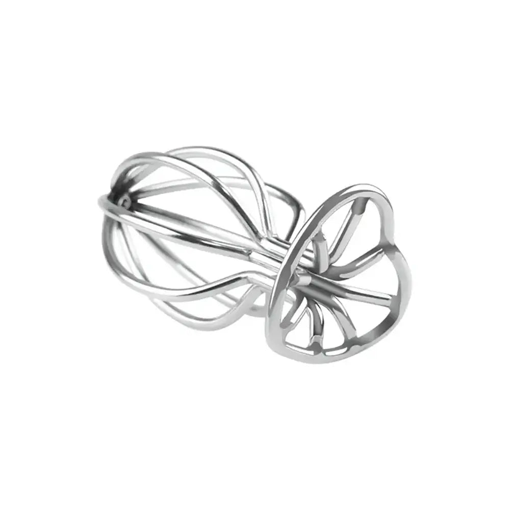 Silvery Heart-shaped Cut-out Metal Anal Plug For Anal Expansion