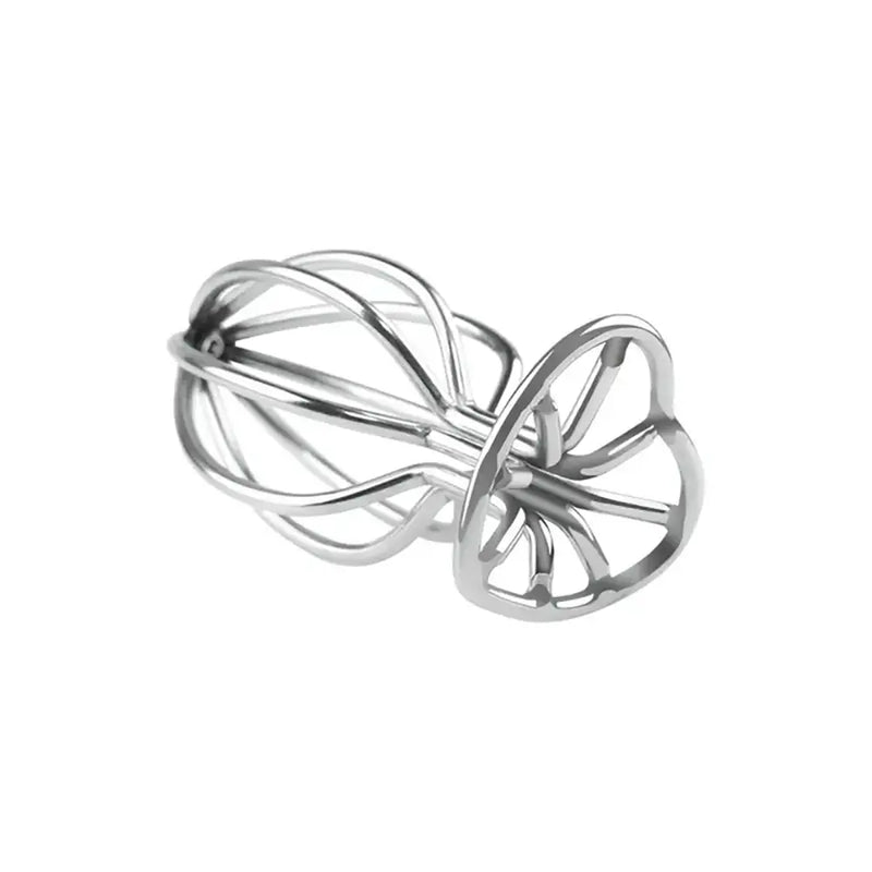 Silvery Heart-shaped Cut-out Metal Anal Plug For Anal Expansion