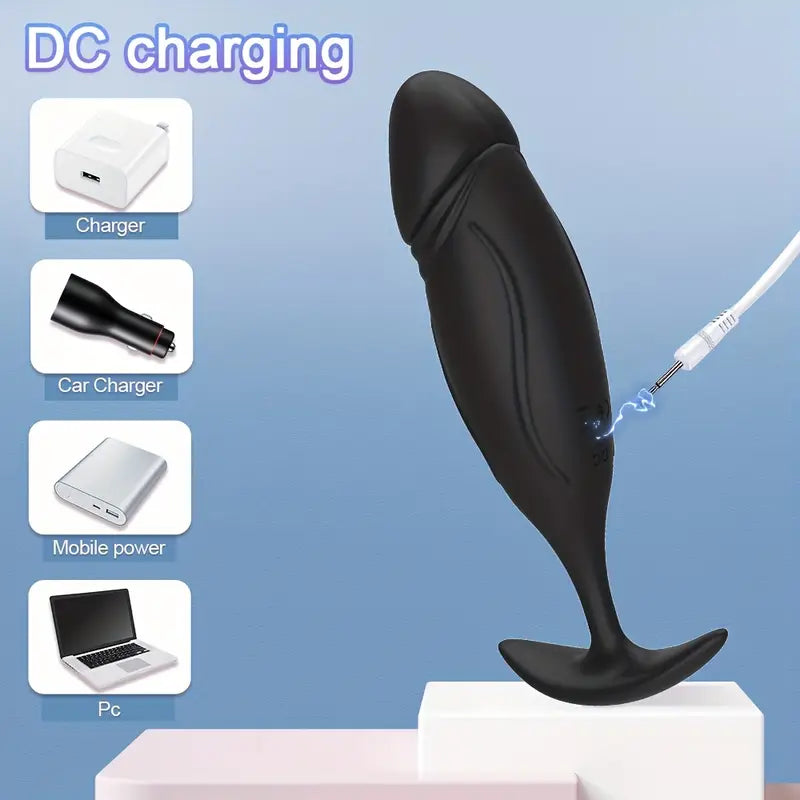 Vibrating Butt Plug Flexible Silicone 10 Vibration Modes Bullet Vibrator