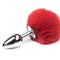 Rabbit Tail Metal Hairball Female Back Court Butt Plug Anal Sex Toy