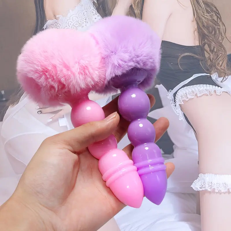 Silicone Tail Massage Bead Set Manual Anus Stimulator Prostate Massager