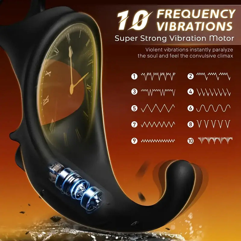 Vibrating Cock Ring Anal Vibrator With Removable Bullet Butt Plug Sex Toy
