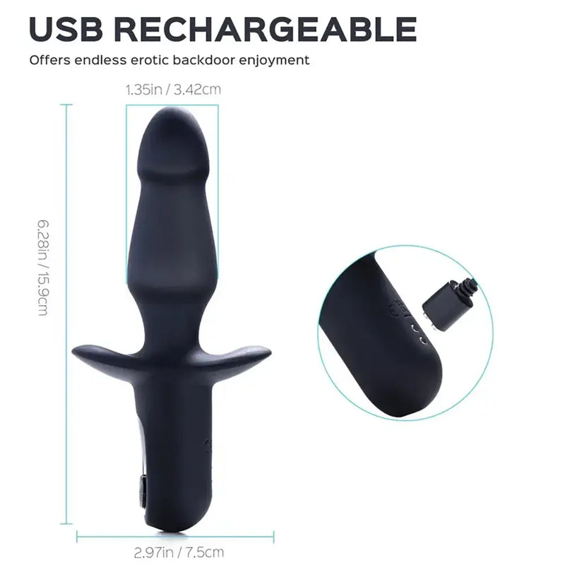 Flared Base Design Anal Vibrator Dallon Vibrating Anal Butt Plug