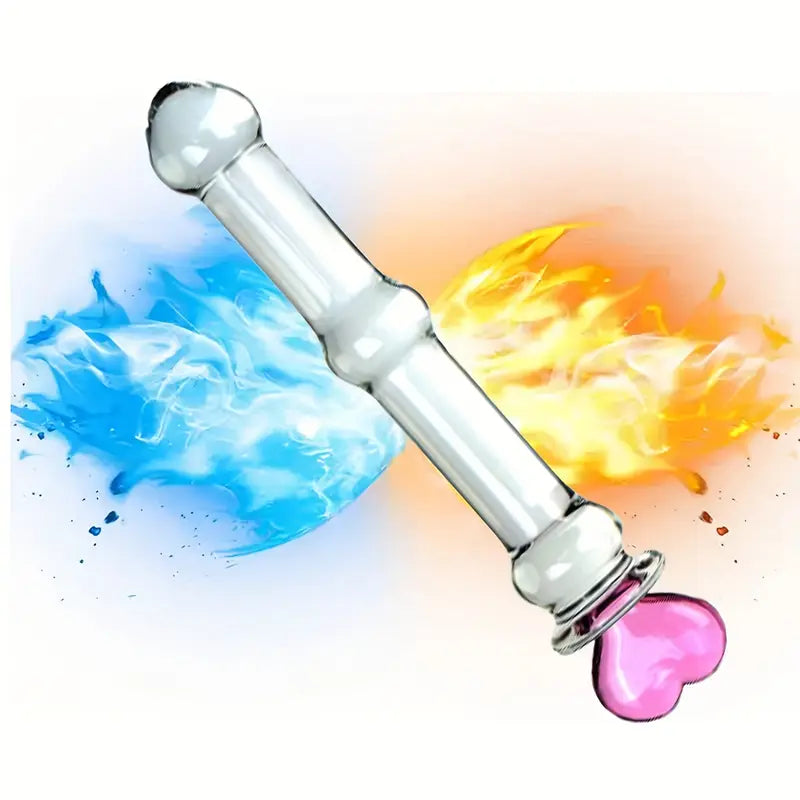 Glass Double-Ended Dildo G-Spot Stimulation Butt Plug Pleasure Wand