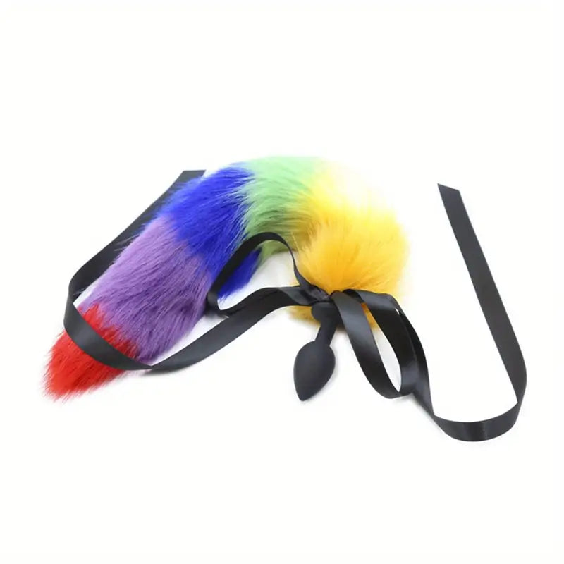 Anal Plug with Faux Tail Cosplay Silicone Butt Plug Adult Toy For Women