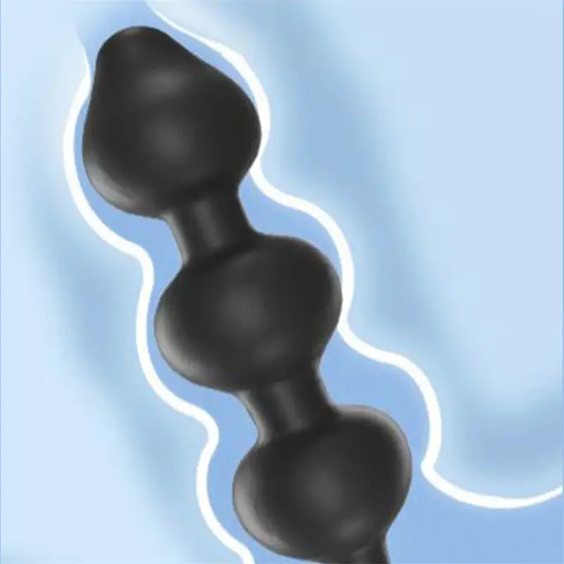 Locking Silicone Butt Plug With Inflatable Beads Stimulating Anal Toy