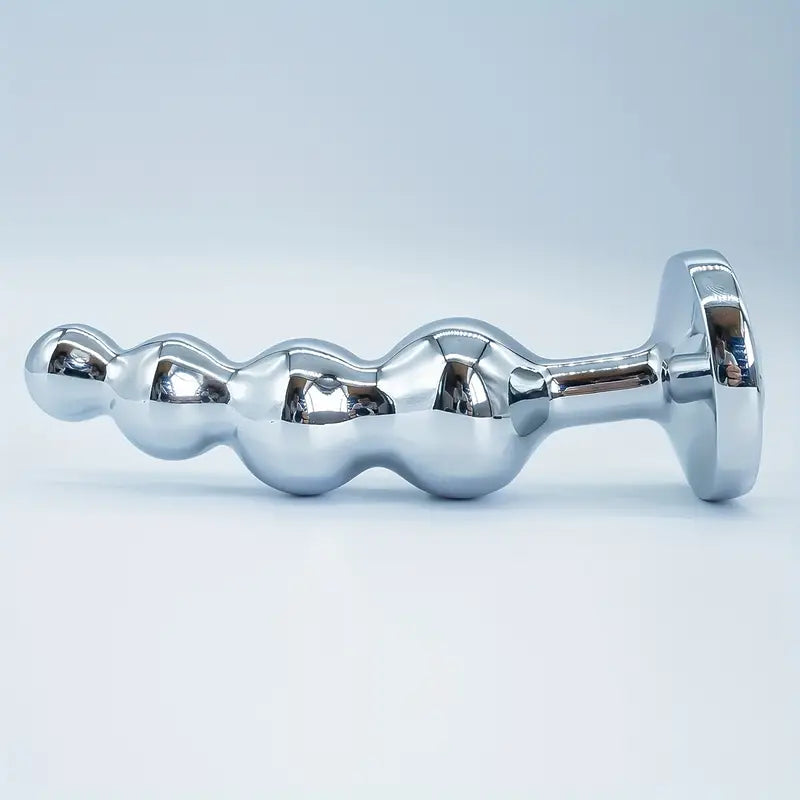 4 Bead Metal Anal Plug Gem Base Butt Plug Beginner Expert Anal Stimulation
