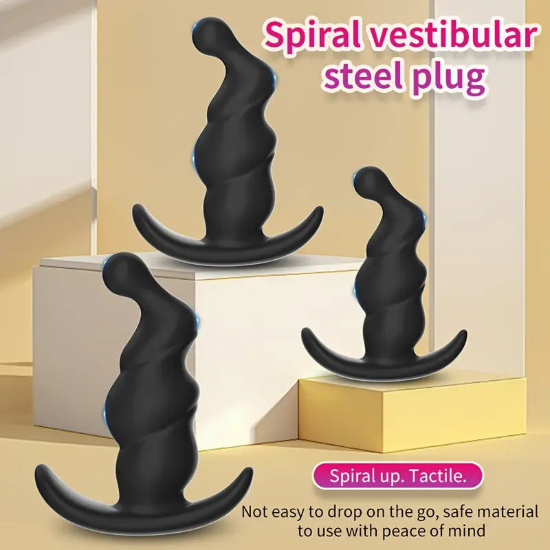 3pcs Unisex Soft Silicone Anchor Shaped Comfy Erogenous Anal Plugs