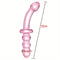 Pink Glass Dildo Anal Plug Self-Wrist Handheld Massage Anal Beads