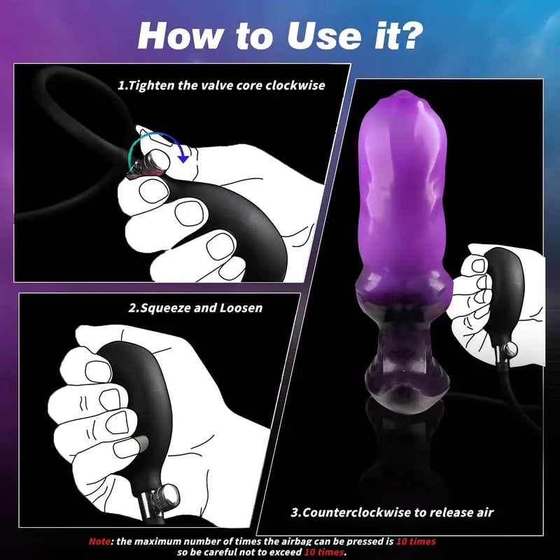 Fluid Silicone Inflatable Anal Plug Double Egg Monster Knot Fantasy Dildo