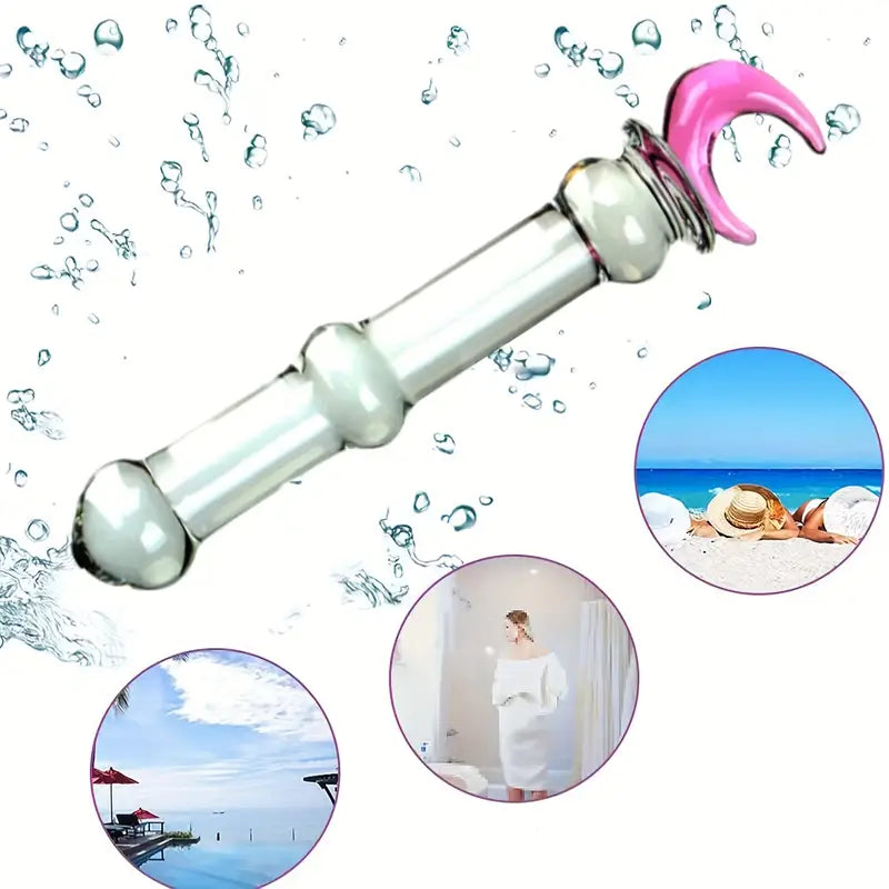 Glass Double-Ended  G-Spot Stimulation Butt Plug Glass Pleasure Wand