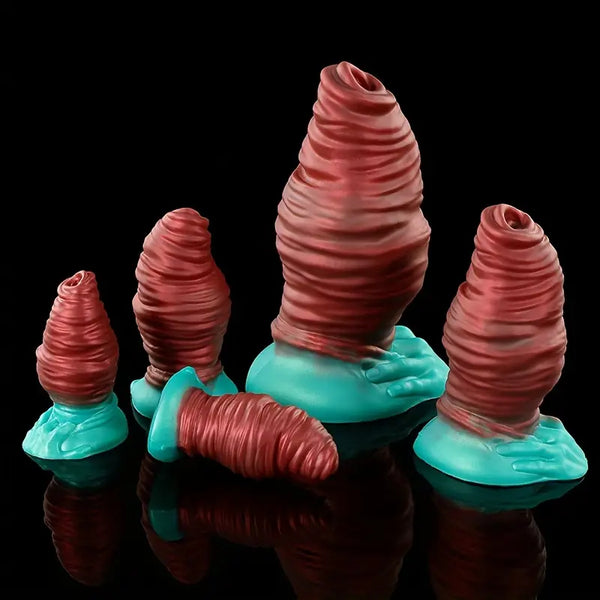 4.13in 5.31in 6.29in 8.46in Silicone Stimulating Anal Plug Dildo Massage Toy