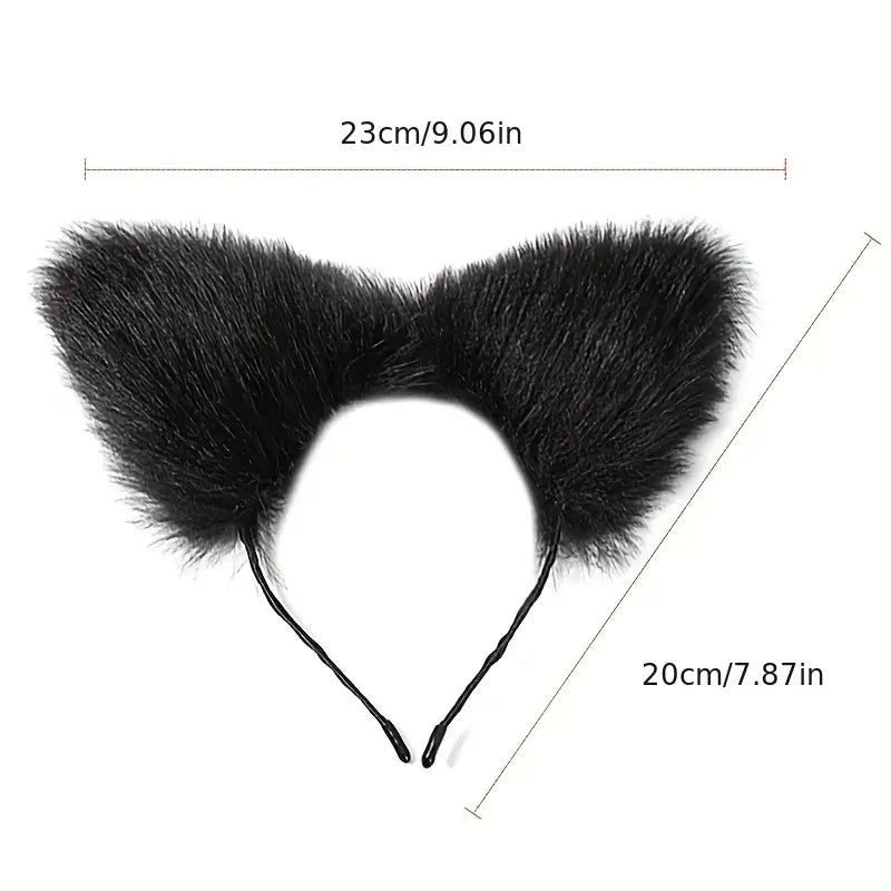Cat Tail Anal Plug With Nipple Clamps Neck Collar BDSM Anal Sex Toy