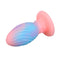 Blue Pink Luminous Mixed Color Soft Silicone Threaded Dragon Egg Anal Plug