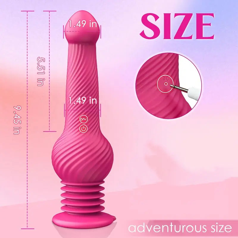 Thrusting 10 Vibrating 10 Bouncing Modes-9.45" Realistic Silicone Dildo