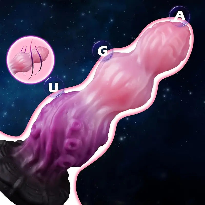 Purple Swirls Liquid Silicone Tentacle Anal Plug Fantasy Knot Dildo
