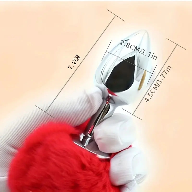 Rabbit Tail Metal Hairball Female Back Court Butt Plug Anal Sex Toy