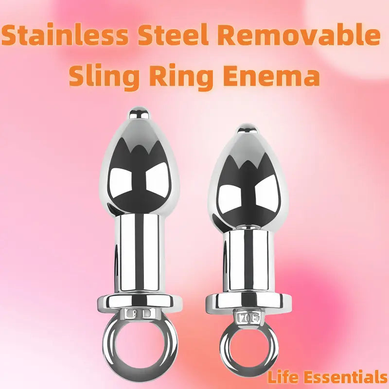 Through-hole Enema Metal Butt Plug With Removable Insert Anal Plug