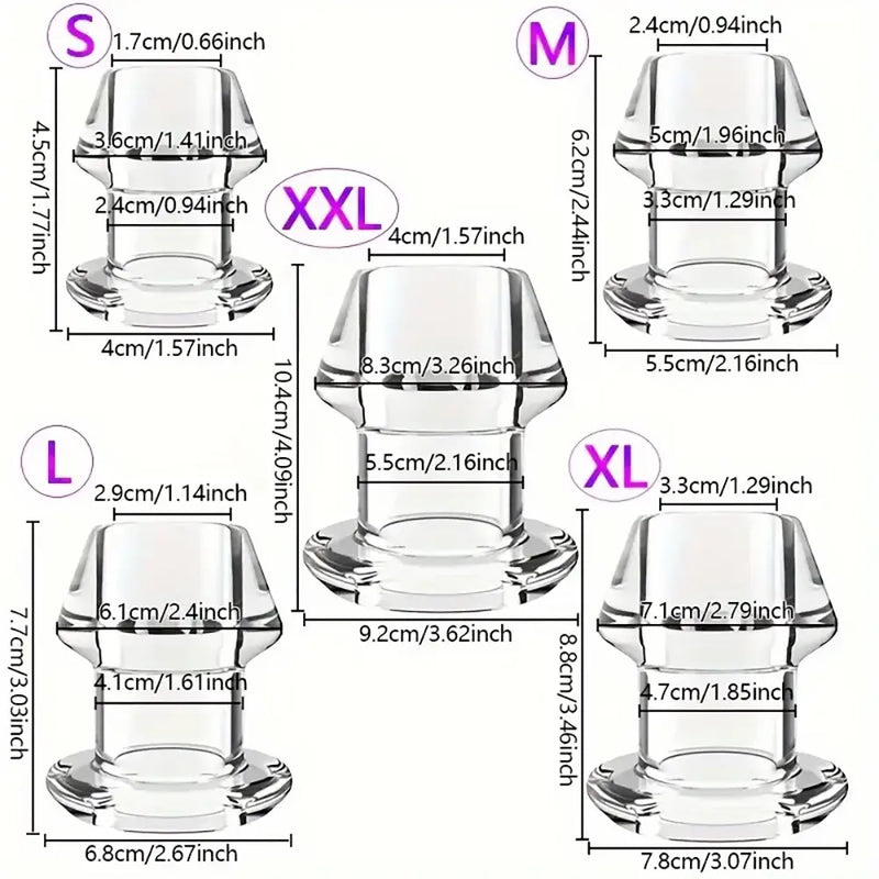 Transparent Back Chamber Anal Plug Enema and Anal Cleaning Dilator