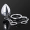 Metal Stainless Steel Chain Anus Plug Removable Chain Male Ring Set
