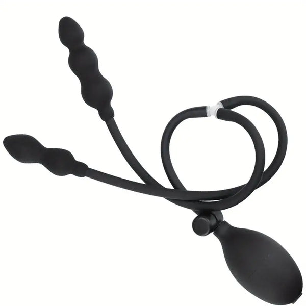 Body-Safe Silicone Inflatable Anal Plug With Quick Release Valve Butt Toy