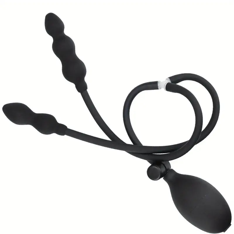 Body-Safe Silicone Inflatable Anal Plug With Quick Release Valve Butt Toy