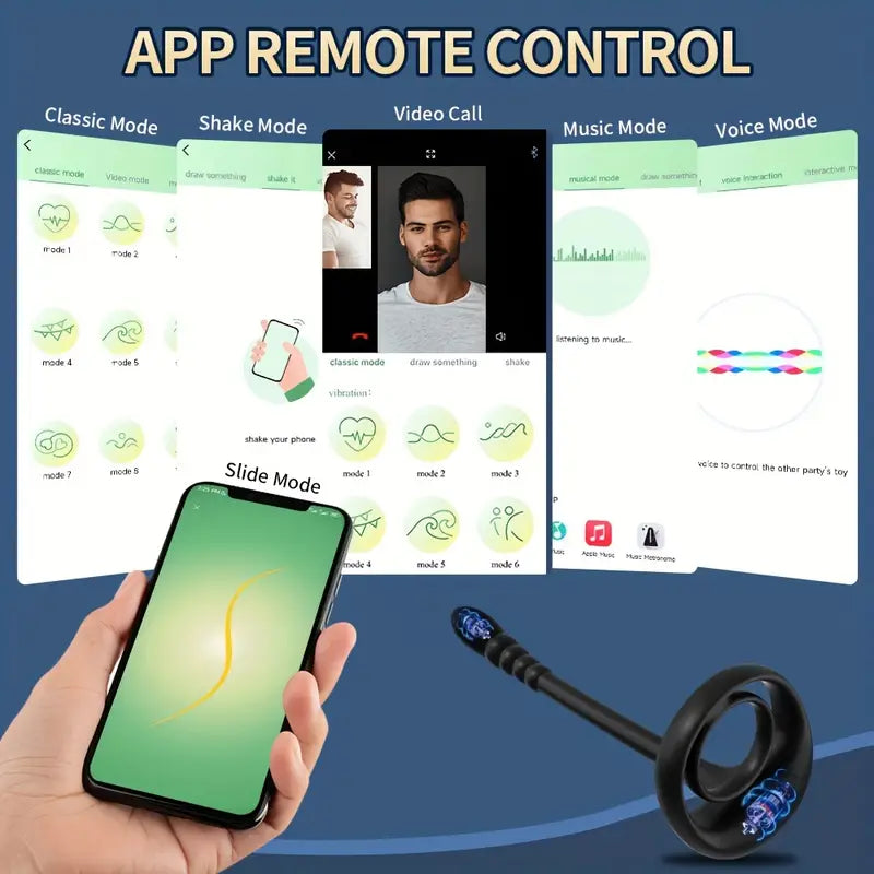 Vibrating Penis Ring Anal Plug Prostate Massage Perineal APP Control
