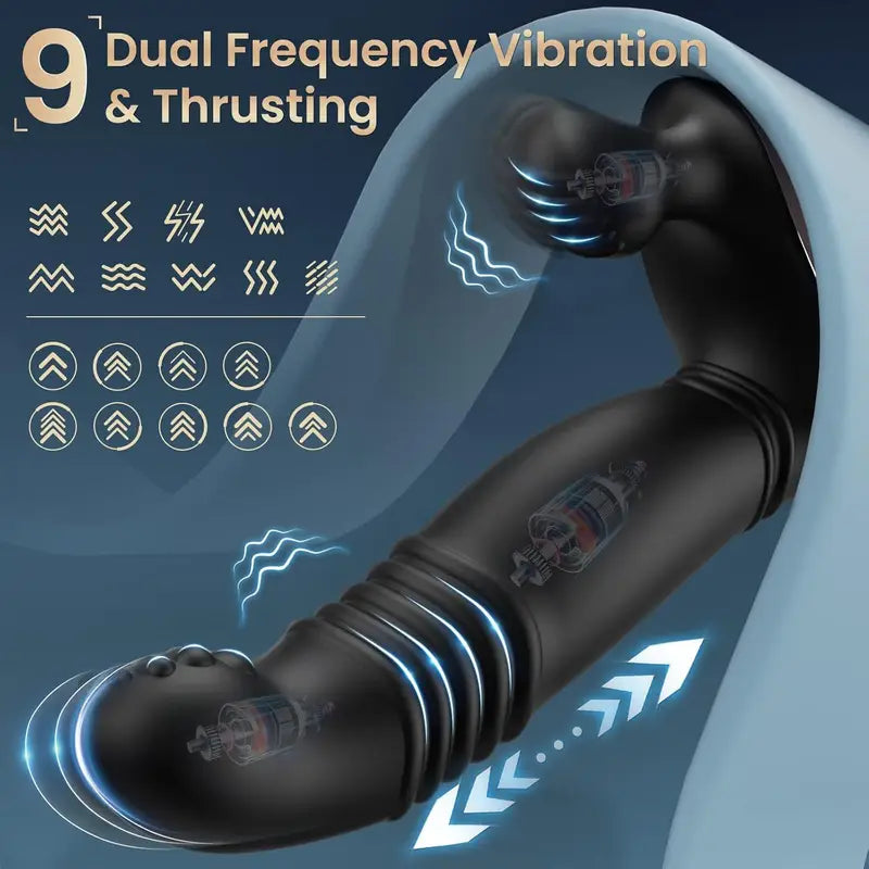 Vibrating Anal Vibrator 9 Thrusting & 9 Vibration 3 Motors Anal Butt Plug