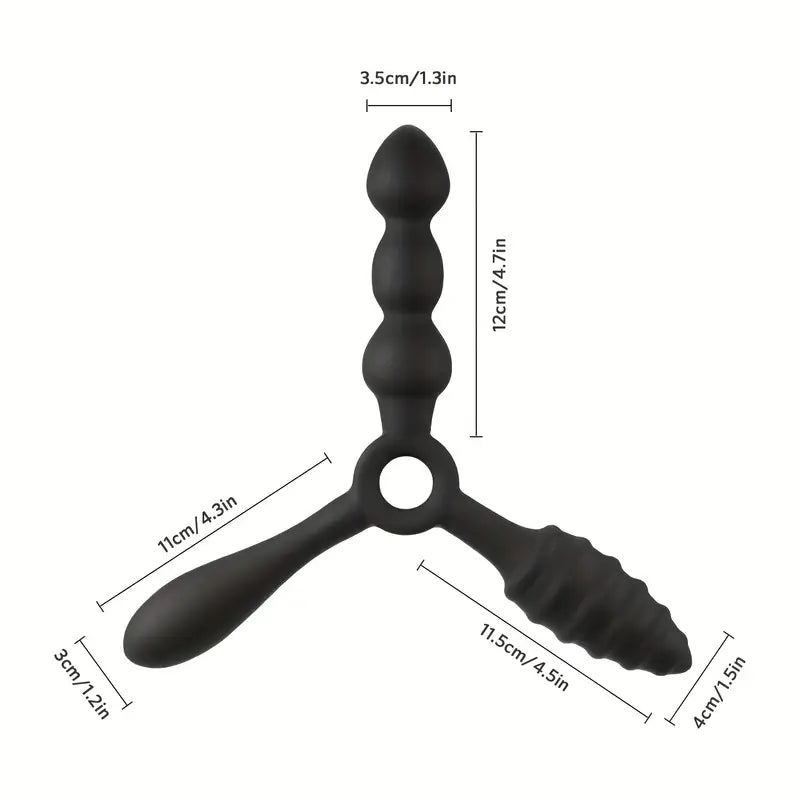 3 In 1 Butt Plug Training Set Tapered Designs For Easy Insertion Silicone