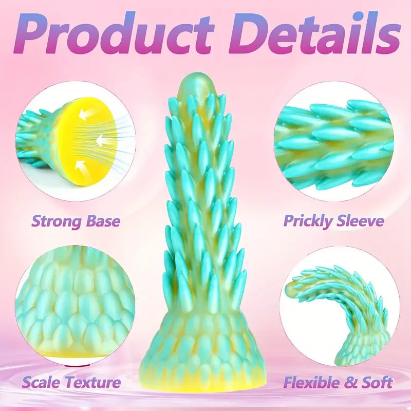 7.7in Dragon Design Silicone Monster Butt Plug Dildo With Suction Cup Base
