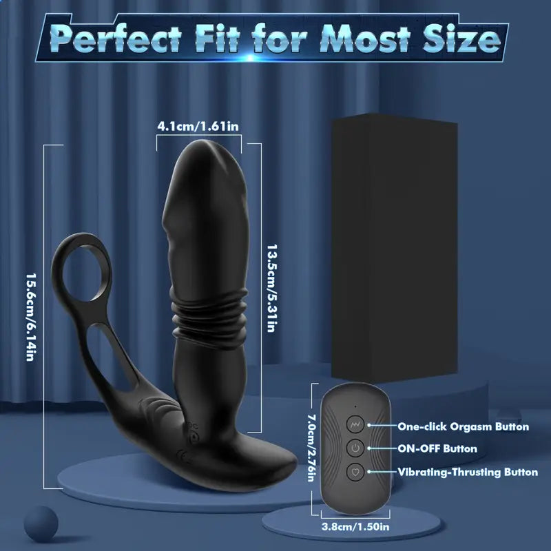 3 Thrusting Speeds 12 Vibration Modes Anal Butt Plug Dildo Massager