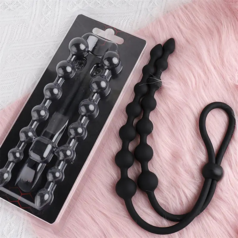 Silicone Anal Beads Butt Plug Sex Toy Beaded Constriction Cock Ring Silicone Anal Beads Butt Plug Sex Toy Beaded Constriction Cock Ring