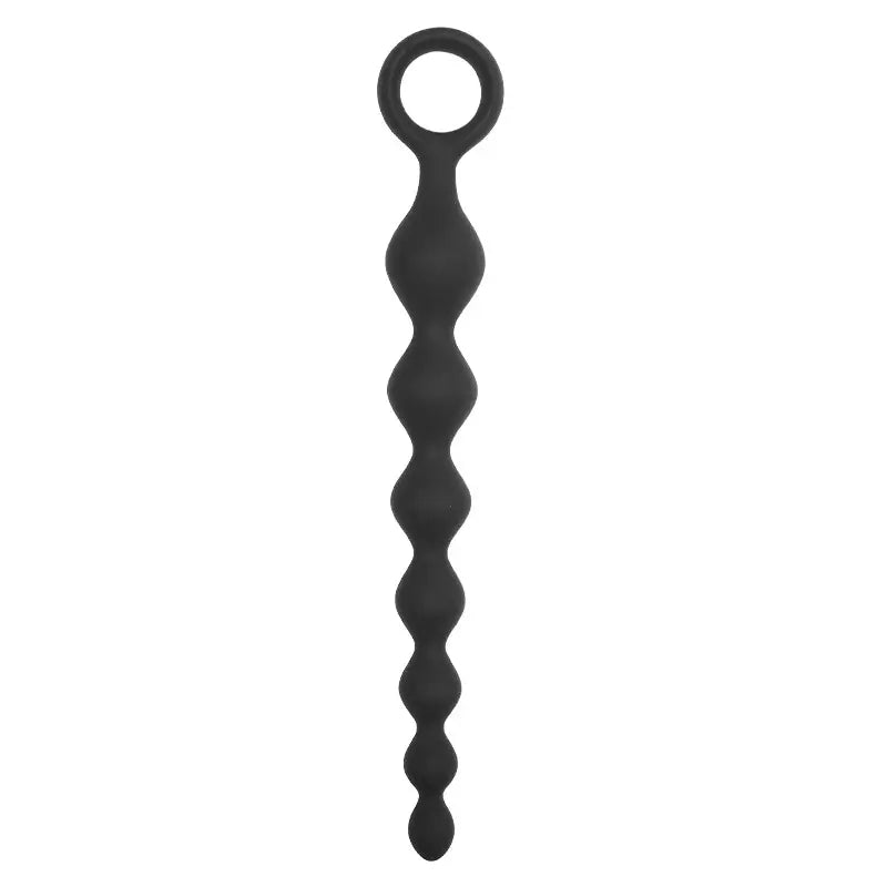 Unisex Premium Silicone Anal Plug With Beaded Ring Design For Stimulation