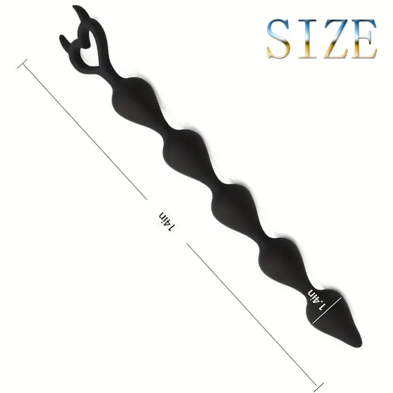Silicone Anal Beads Butt Plug With 5 Heart Balls Flexible Anal Sex Toy